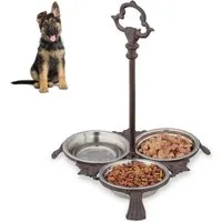 relaxdays Napf-Set Napf Gusseisen 3er Set mit Griff