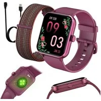 IOWODO Smartwatch Damen Herren 2026,350mAh (6 Tage), 1,85" HD,Bluetooth Anruf Smartwatch (1.85 Zoll, IOS/Android) Smartwatch Damen Herren,Smart Watch für Android iOS( 2 Armband) , mit Wechselband aus weichemSilikon und Ladekabel, Telefon,App-Fitnessk