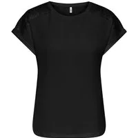 ONLY Kurzarmshirt ONLAMANDA S/S O-NECK MIX TOP JRS Materialmix, regular fit, Rundhals