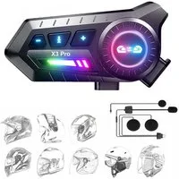 Toomoke Motorradhelm Helm Headset,Motorrad Bluetooth Headset mit 1000mah IP67 wasserdicht (ntegriertes FM-Radio), Motorrad Intercom Headset,Einseitiger Kopfhörer,Bluetooth-Kopfhörer