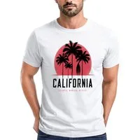 Neverless Print-Shirt Herren T-Shirt California Palmen Santa Monica Beach Sommer Sonne mit Print