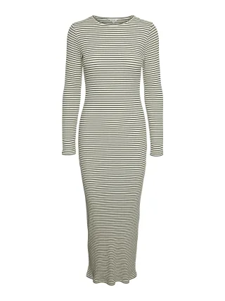 Aware - VMLENA LS O-NECK ANKLE DRESS VMA Birch - Gr. - L