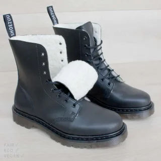 Shoezuu 8 Eye UK Boots Winter schwarz 38