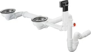 Hansgrohe Manuelle Ab- und Überlaufgarnitur Doppelbecken Granit D17-10, 43928000 43928000