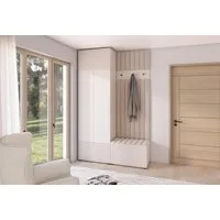 Compleo Garderoben-Set 140 cm breit, Elegant Garderobenschrank mit Lamellen