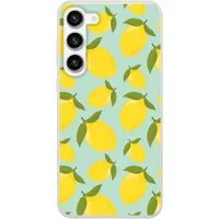 MuchoWow Handyhülle für Samsung Galaxy S23 Plus Muster Zitronen - Gelb - Blau - Muster - F, Phone Case, Silikon, Schutzhülle Dünn