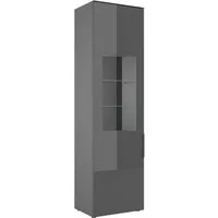HBZ Vitrine Santorin Vitrine, Melaminbeschichtung, LED-Beleuchtung (1-St) LED Vitrine, mit Softclose-Funktion, Lip Griffe aus Metall
