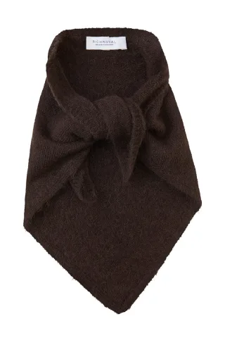 Rich & Royal - Knitted triangle scarf chocolate torte - Gr. - 1