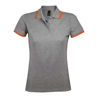 SOLS - "Pasadena" Poloshirt für Damen (Grau meliert/Orange)