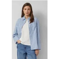 s.Oliver Langarmbluse Bluse Gestreifte Popeline-Bluse im Relaxed Fit mit Hemdkragen