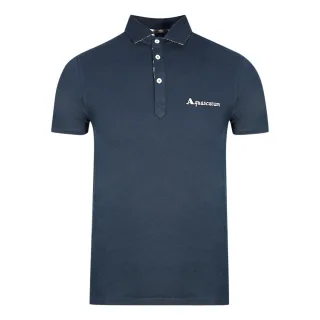 Aquascutum Signature Logo Marineblaues Poloshirt