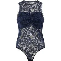Evoni Stringbody für Damen Spitze transparent High Neck Cut-Out Sexy Dessous
