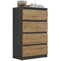 Lookway Kommode HANA M4 – elegante Kommode mit geräumigen Schubladen, Breite: 70 cm