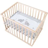 roba® Laufgitter Jumbo twins grau, 4-eckig, Laufstall, inkl. Schutzeinlage & Rollen, höhenverstellbar
