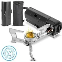 STAHLWERK Gaskocher Faltbarer Campingkocher klappbarer Gaskocher Outdoor Butangas Kocher, (Packung, 1-St., Einzelartikel), Schweißer-Gripzangen inklusive Transportkoffer