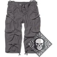 Brandit Cargoshorts Cargo Shorts kurze Hose Industry 3/4 lang mit UD Bandana