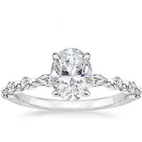ROUGEMONT Solitärring Extravaganter Moissanit Ring Oval Cut Damen Ring 925 Silber 18k Gold