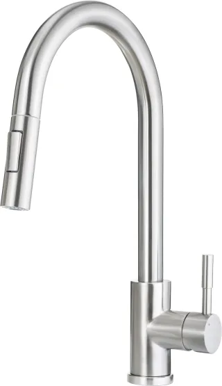 Neuesbad Serie 330 Spültischarmatur mit ausziehbarem Auslauf, Edelstahl NB1DEBBMF72M1