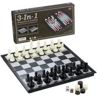 relaxdays Spiel 3-in-1 Schachspiel magnetisch