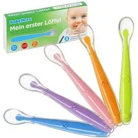 BabyHerz Kinderlöffel Baby Löffel Set 5 Stück, Perfekt für Kleinkinder zum Essen lernen, Bunt, weich, sicher – Idealer Löffelspaß für die ersten Brei-Momente