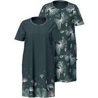 Ulla Popken Bigshirt Bigshirts 2er-Pack Ginkgo Rundhals Halbarm