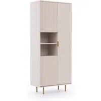 HAUSELEMENT Mehrzweckschrank NUBIA NB-05 3 Türen Vitrine Regal Schrank 80 x 190 cm Modern