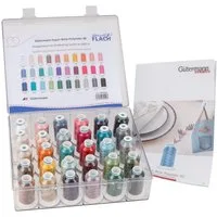 Nähwelt Flach - Garnbox gefüllt mit Gütermann Super Brite Garn, 30 Spulen / 1000m Stickgarn, (30-St)