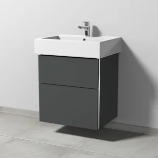 Sanipa 3way Waschtischunterbau zu Duravit Vero Waschtisch mit 2 Auszügen, Anthrazit-Matt BR71622