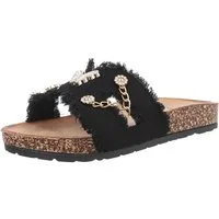 Ital-Design Stylische Sandalen mit Komfort und Eleganz Pantolette (89322705) Flach Pantoletten in Schwarz