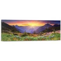 Reinders! Deco-Panel Sonnenuntergang in den Bergen, Wohnzimmer - Mehrfarbig - MDF - Landschaften - 90x30 cm
