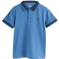 Next Poloshirt Kurzärmeliges Poloshirt mit gestreiften Kragen (1-tlg)