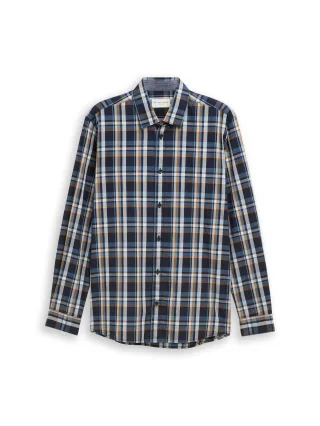 Tom Tailor - Regular Fit Hemd mit Karomuster navy multicolor check - Gr. - L