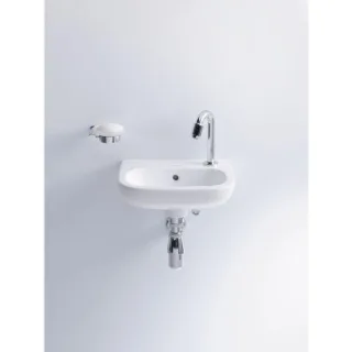 Duravit D-Code Handwaschbecken 0705360008 36 x 27 cm, mit Überlauf, Hahnloch rechts, Weiß Hochglanz