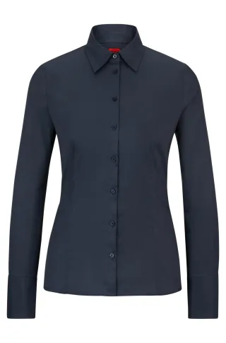 HUGO RED Womenswear - The Fitted Shirt open blue - Gr. - 40