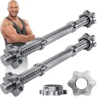 Miweba Sports Kurzhantelstange Kurzhantel Stange KH100 inkl. Sternverschluss, Metall, 35,00 cm (2er-Set, Kurzhantel-Set, Workout, Training, Krafttraining, Muskelaufbau, 2-tlg., Ø30mm, 35.0 x 6.7 x 6.7 cm, 40 kg max. Belastung, Stahl, 2 kg Eigengewich