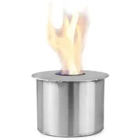 Moritz Dekokamin 800ml - Ø 12,5 cm Edelstahl Brennkammer rund, Edelstahl, Standkamin Ethanolbrenner Glasfeuer Terrassenfeuer Kamin