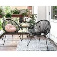 SONGMICS Gartenlounge-Set, (3-tlg., 1 Tisch, 2 Stühle), Gartenmöbel-Set, Sitzgruppe, Balkonset, Terrassenmöbel, für Terrasse