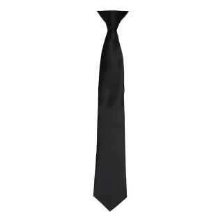 Premier Colours Herren Satin-Clip-Krawatte (Schwarz)