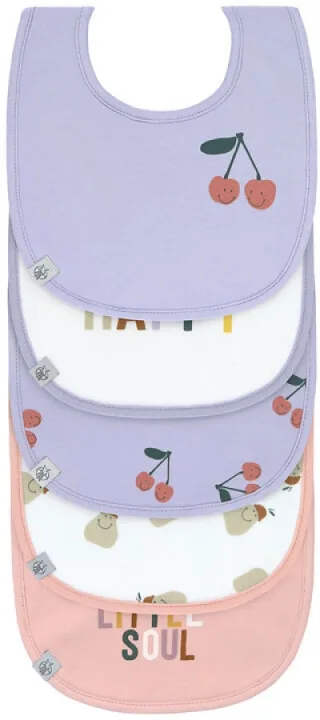 Lässig Wasserdichte Lätzchen 5er Pack Happy Fruit Cherry