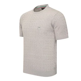 Cappuccino Italia Loreto Cable Knit Tee Grau