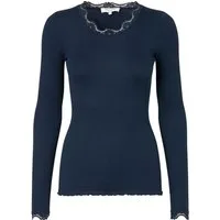 rosemunde Longsleeve Babette silk shirt mit Seide Langarm, mit Spitze, feminin, bequem, Seidenmix