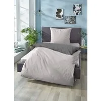 Biberna Wendebettwäsche Alma in Gr. 135x200, 155x220 oder 200x200 cm, Linon, 2 teilig, Bettwäsche aus Baumwolle, Reißverschluss, Bettwäsche mit Wendeoptik