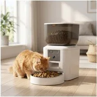 PawHut Katzen-Futterautomat Katzenfutter Automat Katen Futterspende rmit Kamera und App-Steuerung, 4L Fassungsvermögen, 1–10 Mahlzeiten pro Tag, Zwei-Wege-Audio