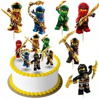 Festivalartikel Tortenstecker NINJAGO Topper Set 6 Stk Geburstag Torten Deko Kuchen Junge