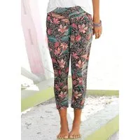 Chiemsee Strandhose aus bequemen Viskosejersey im Alloverprint, leichte Sommerhose, Stoffhose, 7/8-Hose, Schlupfhose