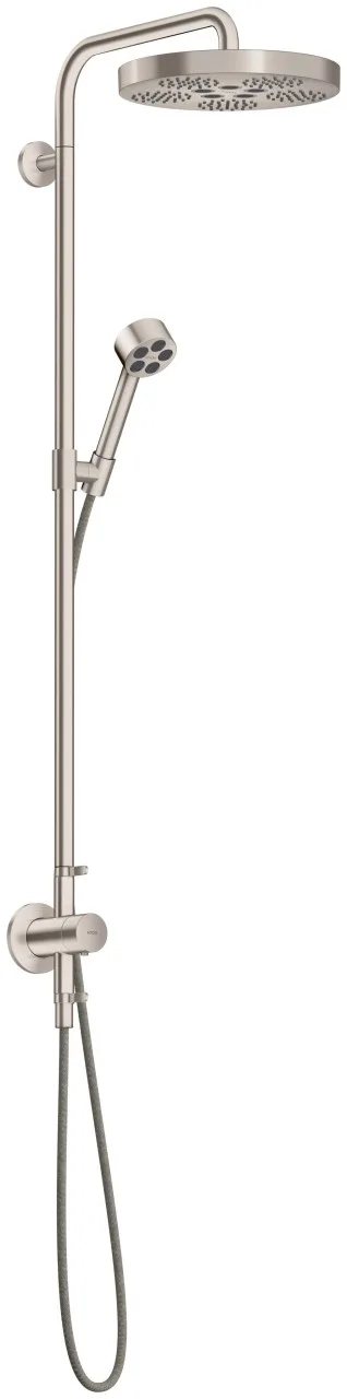 Hansgrohe Showerpipe Unterputz AXOR One mit Thermostat, Kopfbrause 280 1jet edelstahl optik, 487968 48796800