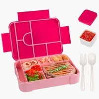 Agger Lunchbox Brotdose Kinder mit Fächern, 1330ML Jausenbox Kinder (Löffel & Gabel), Kinder Brotdose,Kinderfreundliche Verriegelung,BPA-Frei,Auslaufsicher