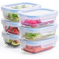 KONZEPT Frischhaltedose mit luftdichtem Deckel, 600 ml, transparent, (6-tlg), BPA-frei, Stapelbar, Für Kühlschrank, Zum Mitnehmen