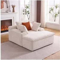 Vankel Schlafsofa Cord Relaxsofa mit 4 Kissen, 1 Kissen als Decke nutzbar, Bequemes Bodensofa mit Deckenfunktion, ohne Montage & flexibel nutzbar