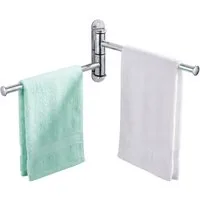 relaxdays Handtuchstange Wand-Handtuchhalter Edelstahl, 2 Stangen